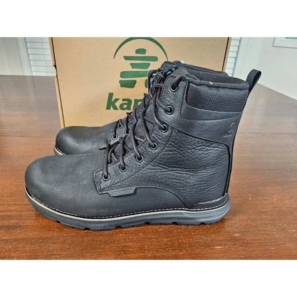 Kamik Brody L Winter Boots Men 11 Black Waterproof Insulated Leather WK0036 BLK
